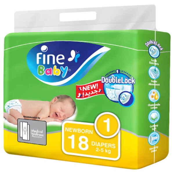 Fine Baby Diapers New Born 1, (2-5Kg), 18 Diaper