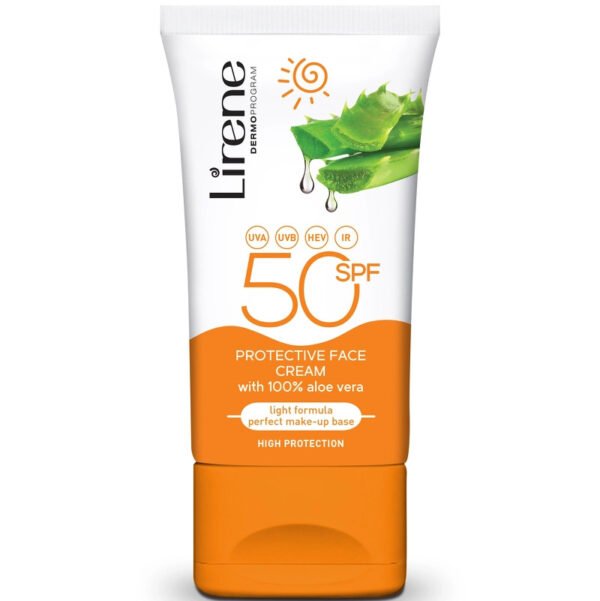 Lirene Sun Protective Face Cream With Aloe Vera Spf50, 50Ml